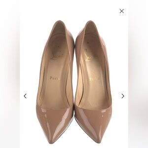 Christian Louboutin Women's Beige Patent Leather Heels